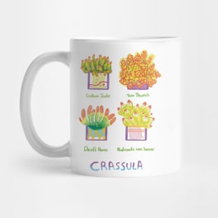 Four Crassula succulents Mug